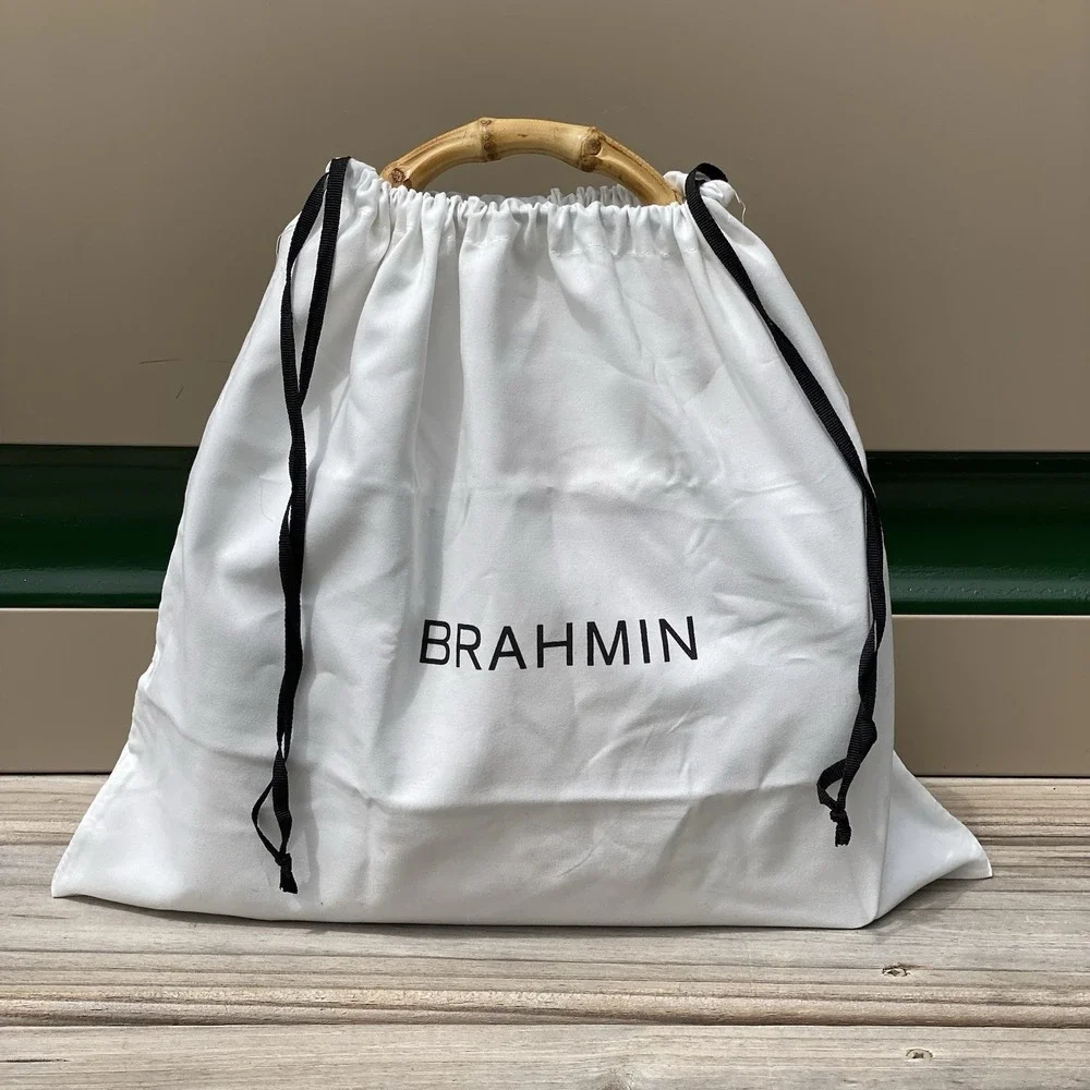 Brahmin Small Hallie Green Brookhaven Crossbody Satchel Top Handle Bag